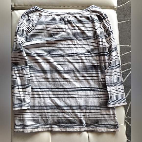 TALBOTS striped Nautical top 3/4 sleeve top - Picture 5 of 13